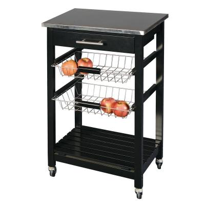 China High Quality PANEL Factory Direct Selling Black Saves Space Kitchen Trolley Cart Cabinet for sale