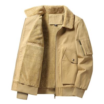 China Breathable Fleece Flight Jacket Men's Autumn Winter Plus Plus Plus Thick Warm Jacket Multi-pocket Cargo Top for sale