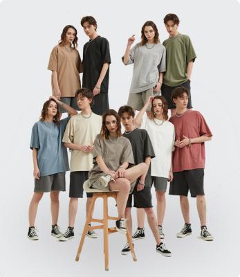 China Oversized Washed Short Sleeve Cotton T-Shirt Loungewear for sale