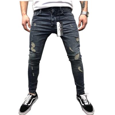 China Comfortable Luxury Skinny Distressed Ripped Denim Mens Breathable Biker Jeans Pants for sale