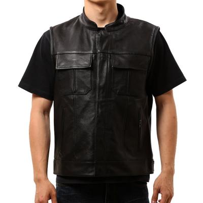 China Breathable Hip Hop Style S-7XL Plus Size Mens Vest Jacket Genuine Leather Coats for sale