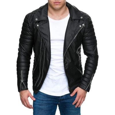 China Motor Bike Waterproof Male Faux Leather Jackets Streetwear Faux Coat Men for sale