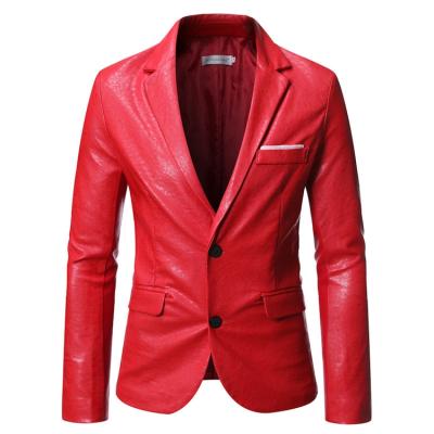 China Waterproof Mens Polish Faux Blazer Winter Formal Leather Jackets for sale