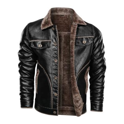 China Warm Fur Mens Fleece Winter Jackets Plus Size M-8XL Fur Leather Bomber Jacket for sale