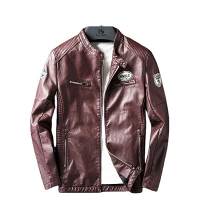 China Breathable Stylish Faux Leather Bomber Jackets Motorcycle Leather Jacket For Men 2021 for sale