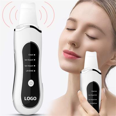 China DEEP CLEANSING Sonic Facial Spatula Peeling Machine Blackhead Remover Face Ultrasonic Skin Scrubber for sale