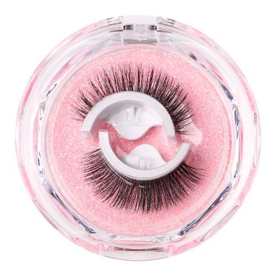 China Full Volume Reusable Self-Adhesive Faux Mink Eyelashes No Residue On The Skin 3D False Eyelashes Glue Free Self Sticking Eyelash for sale