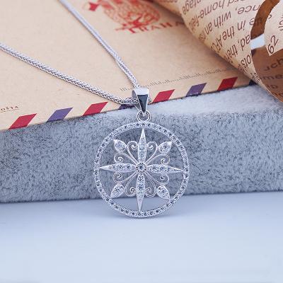 China PZA2-250 Trendy 925 Silver Big Flower of Life Dangle Charms With 3A Micro Paved CZ Stones for sale