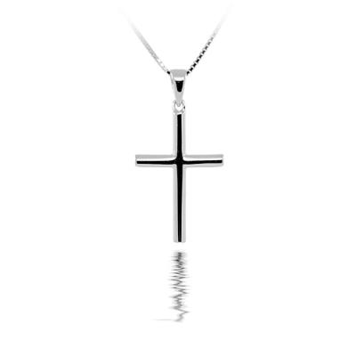 China Hot Sale PSA-1022 Simple Silver Religious Without Stone Pendant Christian Cross Jewelry Cross Charm for sale