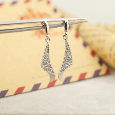 China TRENDY 925 silver jewelry earrings leaf design for women drop earring for sale