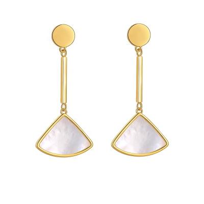 China New Arrival Fashion 925 Fashion Silver Gold Plated Shell Pearls Drop Earrings Women Jewelry Earring GMA-049 for sale