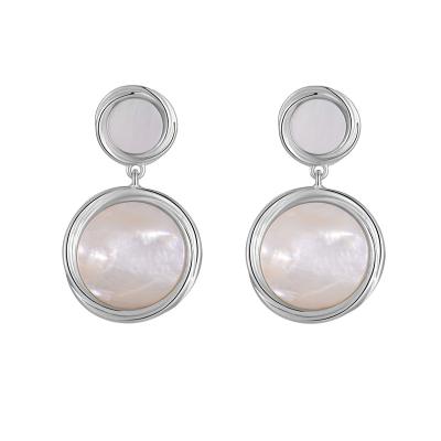 China NEW FASHIONABLE Women's Gold Plated Jewelry Drop Earring Shell Pearls Stud Earrings Silver 925 for sale