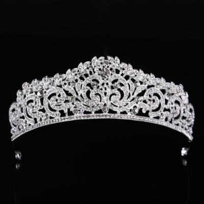 China Crystal Tiaras Vintage Gold Rhinestone Wedding Party Pageant Crown With Comb Wedding Hair Accessories MTA307 for sale