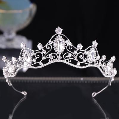 China Wedding Morili Crystal Bridal Hair Jewelry Party Tiara and Crown Wedding Hair Accessories Crystal Fashion Marquee For Women Queen Gold MTB6 for sale