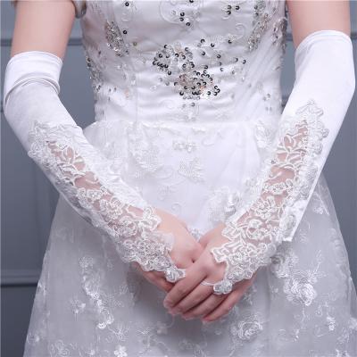 China Morili Fingerless Hot Selling Good Quality Cheap Fingerless Lace Gloves Long For Bridal Glove And Wedding MGB6 for sale