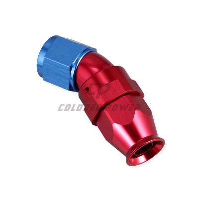 China Custom Auto Parts 30 Degree Swivel Joint Full Flow AN8 PTFE Aluminum Female Gasoline And Oil Hose Ends Elbow AN8 for sale