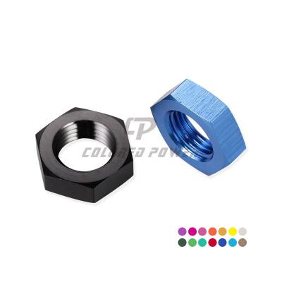 China Oil & Gas Universal Joint Locking Anodized Aluminum Bulkhead Nut A Fit Adapter Hex Head Nut for sale