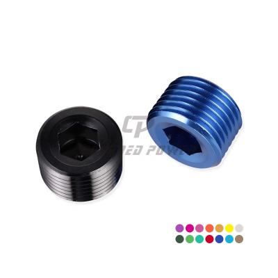 China 1/8 NPT Socket High Performance Aluminum Anodized Hex Male Plug 1/8