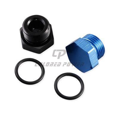 China Hot Selling Racing Car Parts Aluminum One Spindle Plug O-Ring Joint Adapter Fit AN3/4 6 8 10 12/16 for sale