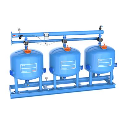 China Automatic Water Filtration 48 Inch Single Chamber Sand Media Filtration System With 3 Units For Farmland Irrigation for sale