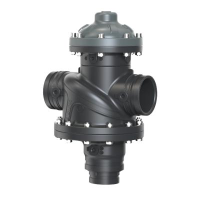 China Agriculture Irrigation 4 Inch 2 Chamber Three Way Irrigation Flush Control Valve From Drain Port With Straight Flow For Farm Irrigation System for sale