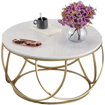 China Modern Natural White Marble Round Marble Coffee Table For Living Room Decoration for sale