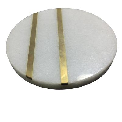 China Hot Selling Natural White Marble Coasters Viable For Home Decoration for sale