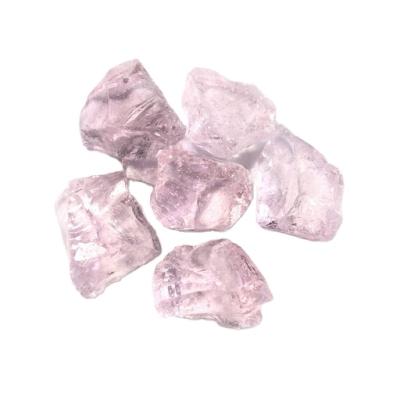 China Modern Pink Glass Rock Garden Glass Rock For Garden Decoration for sale