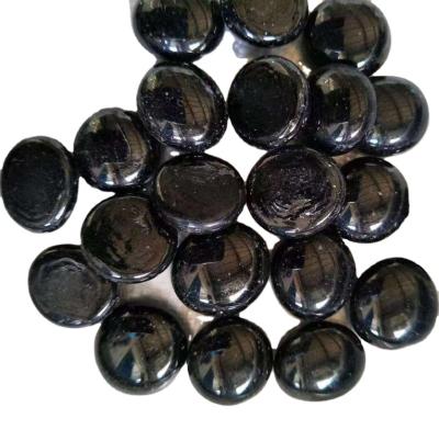 China Contemporary Colorful Decorative Cosmic Black Flat Porcelain Glass Pebble Beads For Modern Home Decor And Landscape for sale