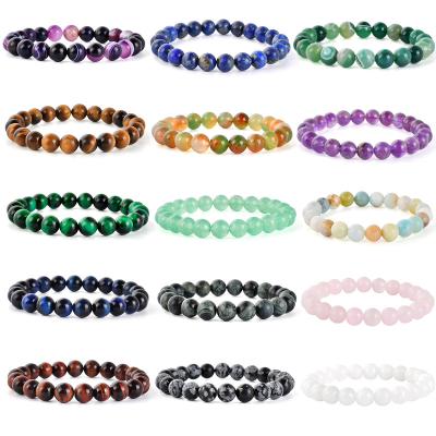 China Free Sample Wholesale Price Women Men Cheap Custom Colorful Stone Beaded Natural Stone Bead Bracelet FASHIONABLE FASHIONABLE Custom Jewelry F266 For Couples for sale