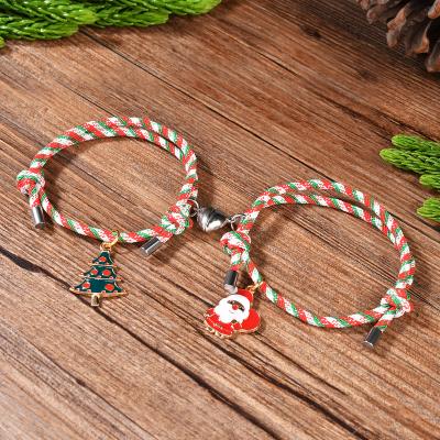 China FASHIONABLE new F357 2021 Christmas friendship love couples bracelet with strap love magnet pairs girlfriend jewelry hand wholesale for sale