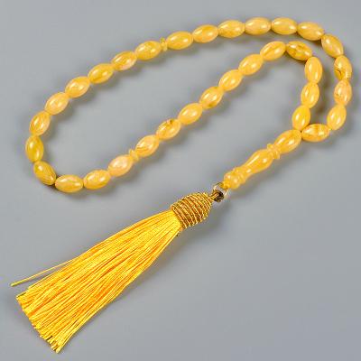 China YS243 Natural Popular Turkey Imitate 33 Bead Dubai Amber Plastic Tasbih With Smell for sale