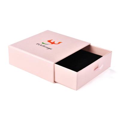 China B01 Eco-Friendly Customize Logo Design Jewelry Jewelry Thin Packaging Coustomised Chain Pink Pouch With Custom Gift Box Packaging for sale