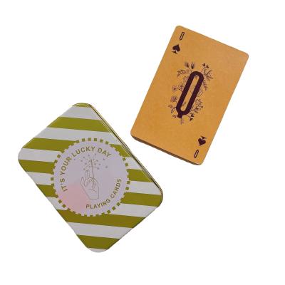 China Eco-friendly Wholesale Custom Printing Plastic Paper Gold Color Poker Card Set Gold Box Playing Cards for sale