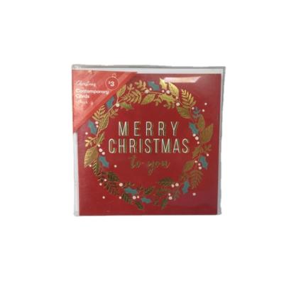 China White Cardboard Paper Merry Christmas Blessing Square Envelopes And Blank Custom Printing Greeting Card for sale