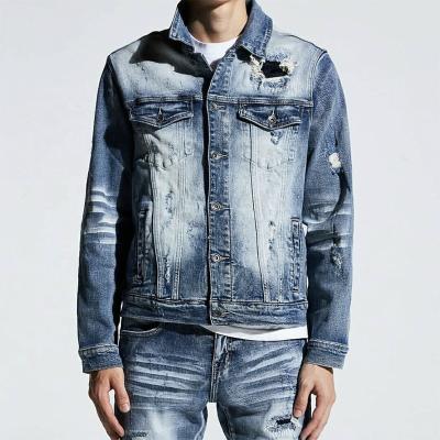 China YSJ Viable Customized Formal Vintage Paint Splatter Smart Casual Denim Jackets For Men 2020 for sale