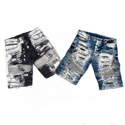 China Breathable YSJ Customized Technics Ripped Jeans Shorts Mens Men New Denim Denim Ripped Shorts Mens Jeans Short Pants for sale