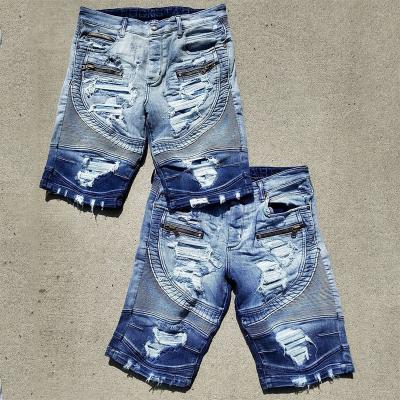 China Breathable YSJ Customized Technics Plus Size Mens Shorts Denim Jeans High Quality Shorts Mens Summer Stretch for sale