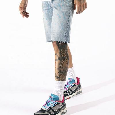 China Breathable YSJ Customized Wholesale Price Dirty Design Fashion Men Denim Shorts Popular for sale