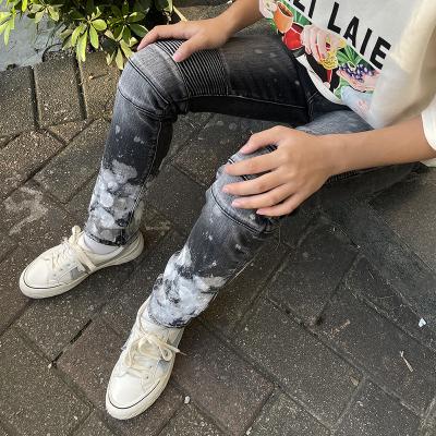 China Boot Cut Manufacturer In-Stock Distressed Teen Distressed Teen Boy Girls Jeans Toddler Kids Denim Pants for sale