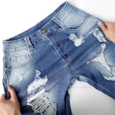 China Breathable YSJ Customized Technics End Distressed High Waist Women Skinny Jeans for sale