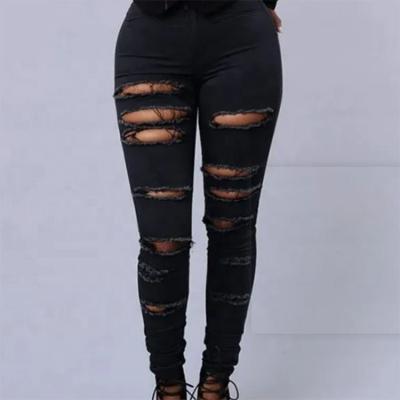 China Breathable YSJ Customized Colombia Cheap Solid Ripped Lifting Stretch Women Jeans for sale