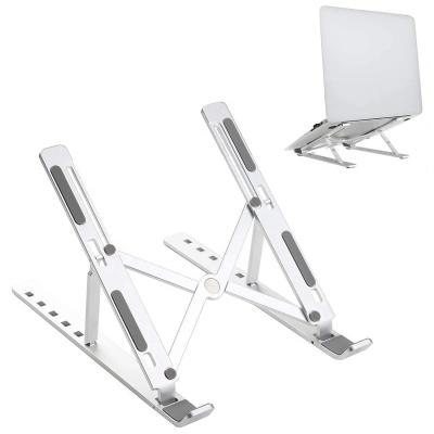 China Home Office 2022 Newly Portable Foldable Aluminum Adjustable Height Notebook Laptop Stand Aluminum Notebook Stand for sale