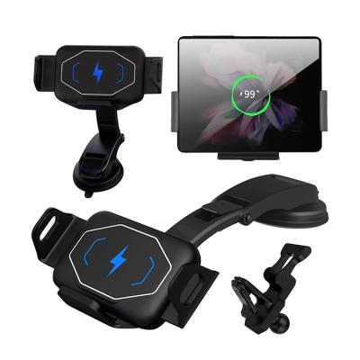 China 2022 Smart Mobile Phone For Fast Car Phone Air Vent Car Wireless Charger Qi 15w Auto-Fixing Wireless Charger Stand for sale