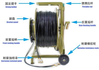 China Militär-/Feld-Operations-fiberoptisches Kabel-Trommel-Metallspule mit Klammern zu verkaufen