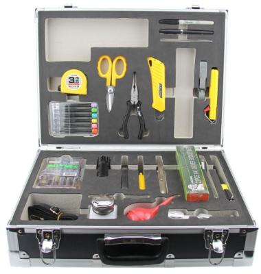 China Economic Fiber Optic Tool Kits , Fusion Tool Kit With Blow Brush / Emergency Lamp for sale