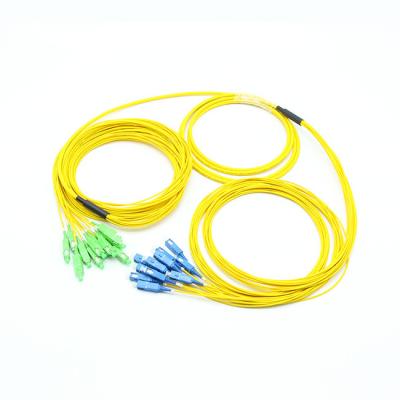 China Singlemode Multifiber Cable Assemblies Pre Connectorized 12 Strand SC/APC-SC/UPC for sale