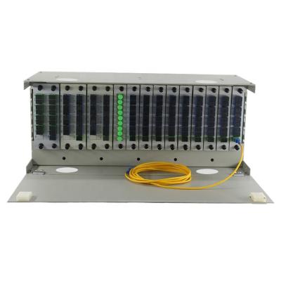 China 1x4 1x8 PLC Fiber Optical Splitter 16 Slots Rack Mount Chassis CATV for sale