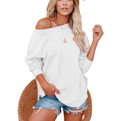 China 2021 New Design Solid Color Custom O-neck Polyester Women Long Sleeve Long Sleeve Shirt for sale