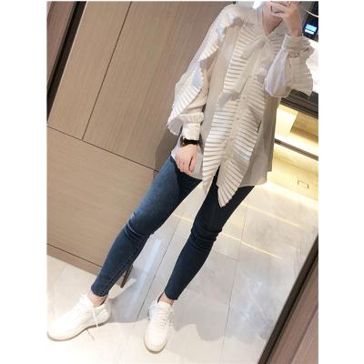 China Breathable Hot-selling White Silk Shirt Design Plain Girls Long Sleeve Shirt Wholesale for sale